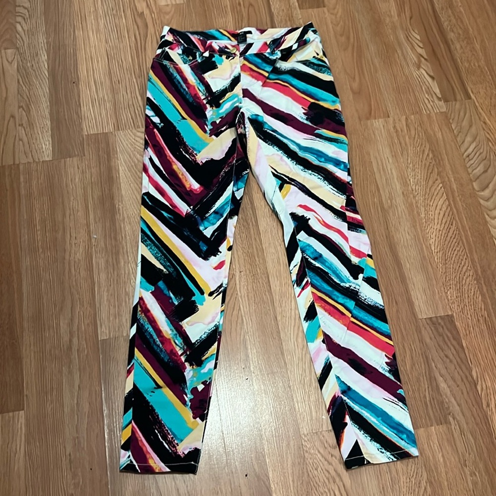 H&M Divided Colorful Brush Stroke Watercolor Jeans Sz 6